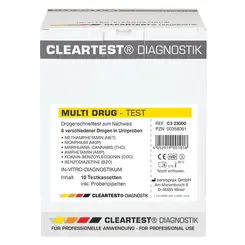 Cleartest Multi Drug Drogentest 6-Fach-Kassetten Praxispackung
Multi-Drug Methadon