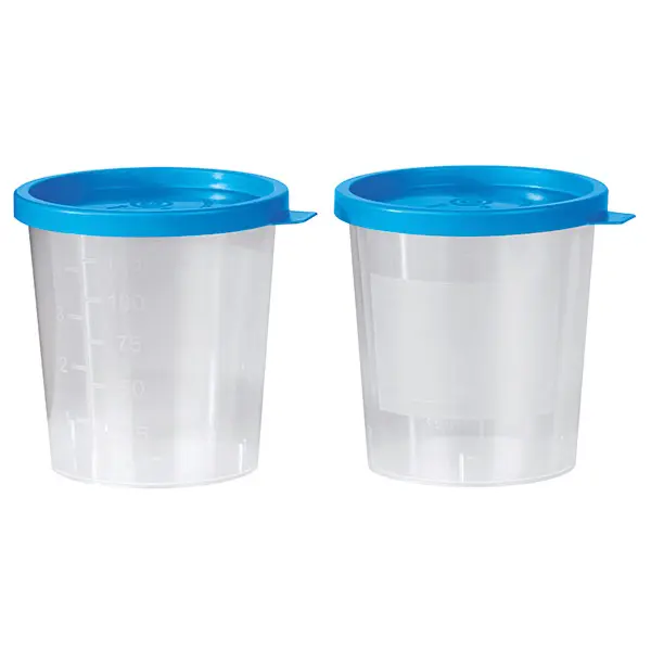Universalbehälter mit blauem Schnappdeckel 125 ml