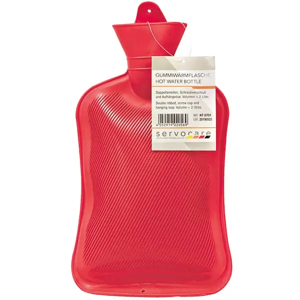 Servocare Gummi-Wärmflasche rot | 2 Liter