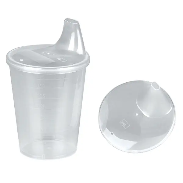 Disposable beaker with spout 