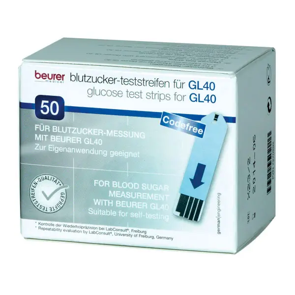 Beurer blood glucose meter and test strips 