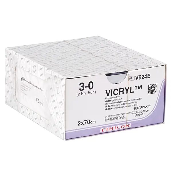 Vicryl Ethicon violett geflochten Sutupak | 2 | 3/0 | 2 x 0,70 m