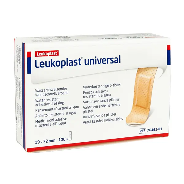 Leukoplast Universal Wundschnellverband  BSN Leukoplast Universal Strips, wasserabweisend | 19 mm x 72 mm | 36 x 100 Stück