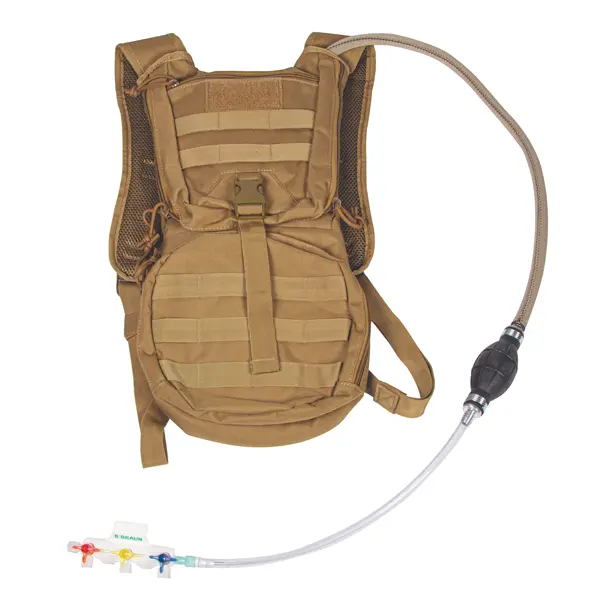 Manual bleeding pump with reservoir backpack 