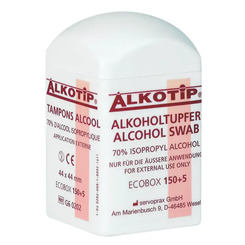 Alkotip Alcohol swabs in a Dispenser 